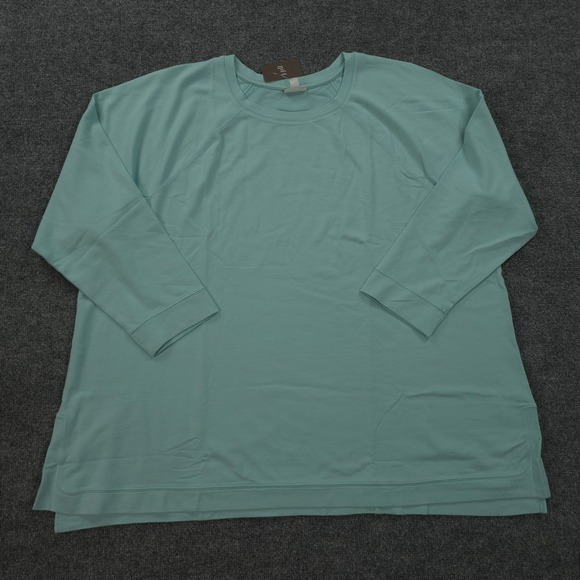 J Jill Sweatshirt Womens Plus 4X Pale Aqua Green Fit Casual Work Career NEW NWT - Picture 1 of 12